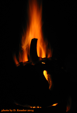 detail of Flaming Pumpkin Totem Pole of Doom, 2014