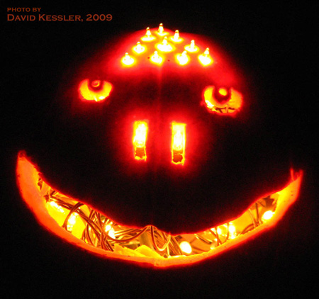 electric light pumpkin, by Drew Hillaker